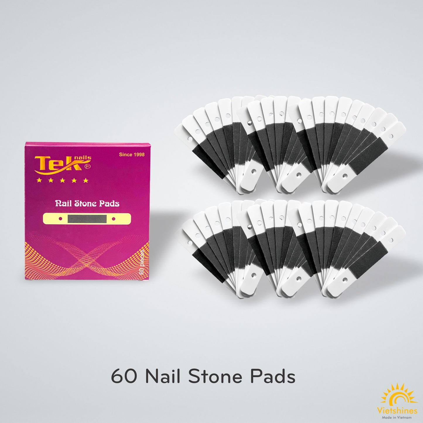 Hộp 60 miếng nhám 1 mặt dùng cho TekNails (kềm cắt móng/cắt da). Made in Việt Nam.
