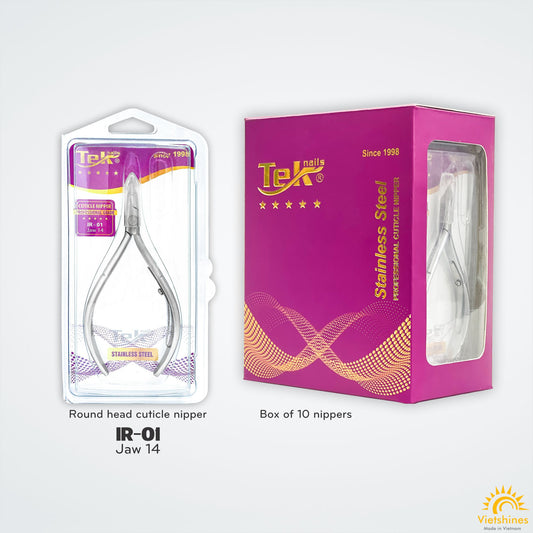 [Clearance sale] Kềm cắt da TekNails, made in Vietnam, thép không gỉ, hộp 10 cây