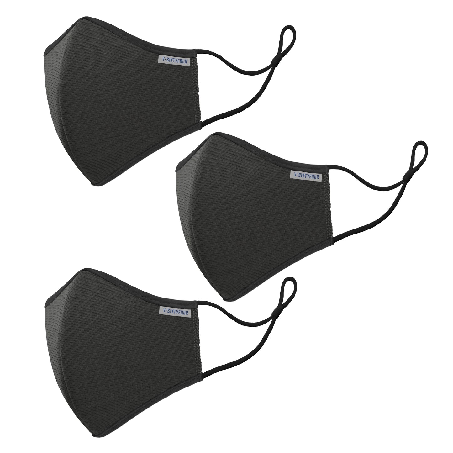 [Pack of 3] 3-Layer cloth face mask. Adjustable buckle earloops. Washable. Reusable. Breathable & comfortable. Made in Vietnam. BLA