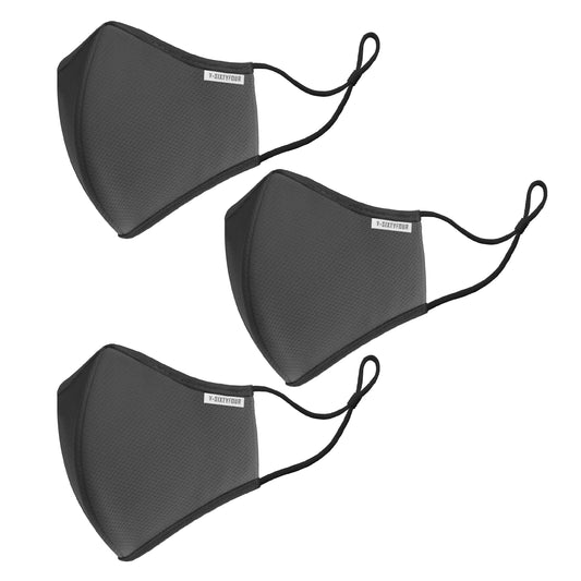 [Pack of 3] 3-Layer cloth face mask. Adjustable buckle earloops. Washable. Reusable. Breathable & comfortable. Made in Vietnam. GRA